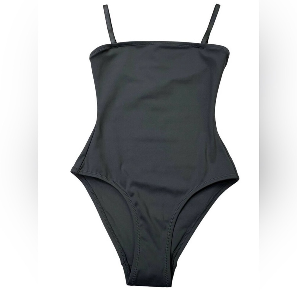 NWT SKIMS Shaping Swim Cami One Piece Gunmetal Womens L